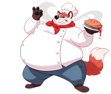 Reggie in a chef outfit