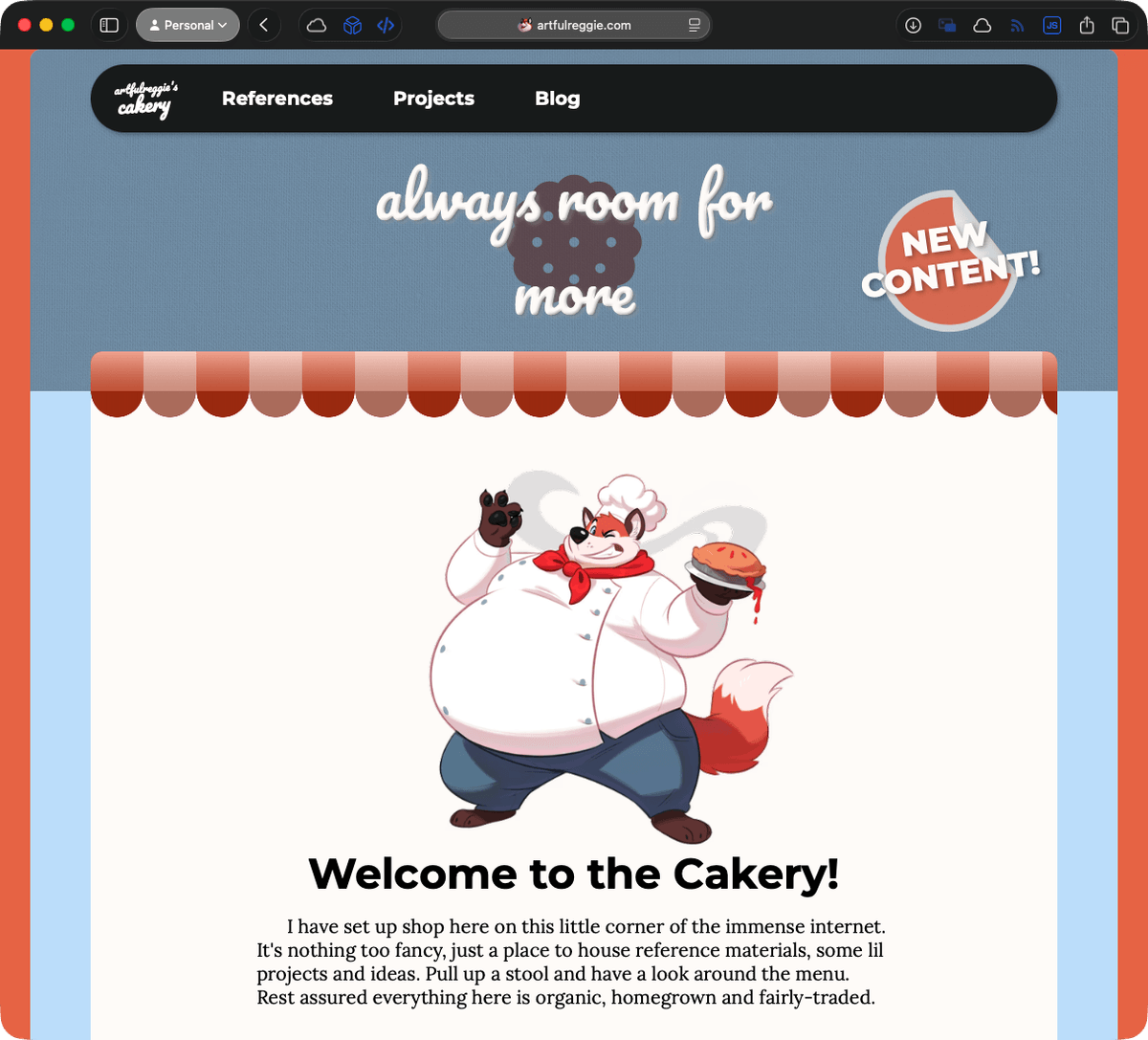 A screenshot of version 1.0 of this site.